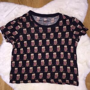 Map to Mars owl crop top tee Size Small